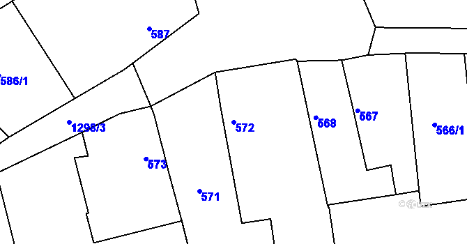 Parcela st. 572 v KÚ Chlum u Křemže, Katastrální mapa
