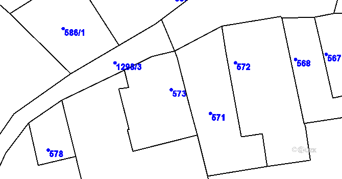 Parcela st. 573 v KÚ Chlum u Křemže, Katastrální mapa
