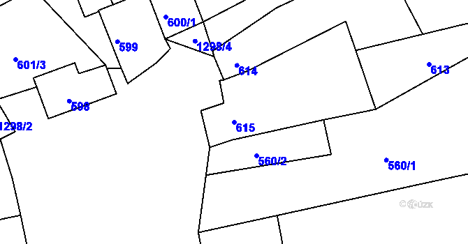 Parcela st. 615 v KÚ Chlum u Křemže, Katastrální mapa