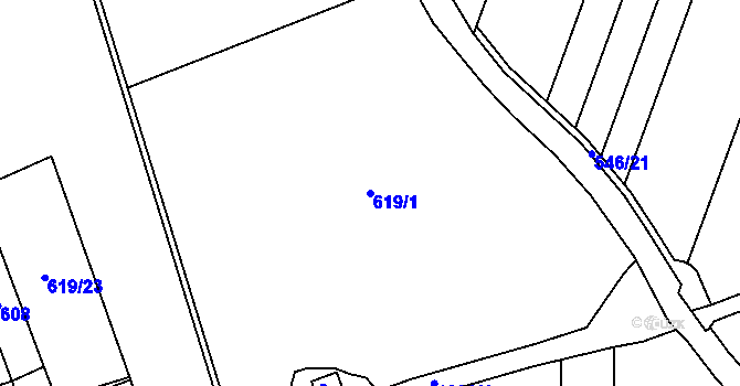 Parcela st. 619/1 v KÚ Chlum u Křemže, Katastrální mapa