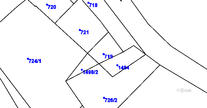 Parcela st. 719 v KÚ Chlum u Křemže, Katastrální mapa