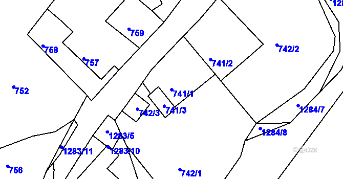 Parcela st. 741/1 v KÚ Chlum u Křemže, Katastrální mapa