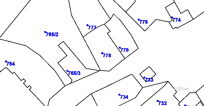 Parcela st. 778 v KÚ Chlum u Křemže, Katastrální mapa