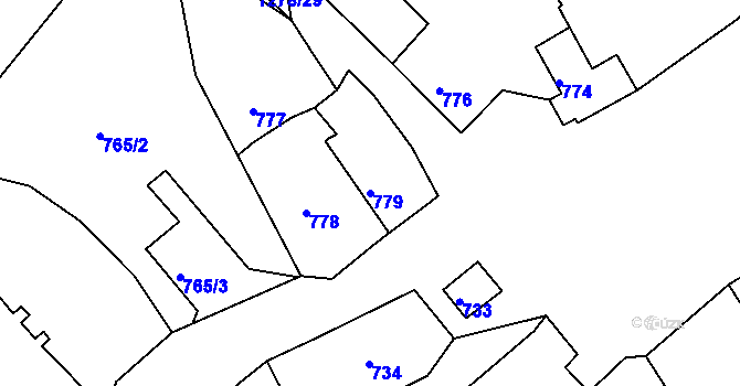 Parcela st. 779 v KÚ Chlum u Křemže, Katastrální mapa