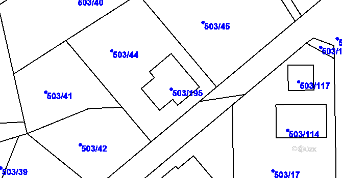 Parcela st. 503/195 v KÚ Chlum u Křemže, Katastrální mapa