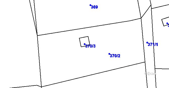 Parcela st. 370/3 v KÚ Chlum u Křemže, Katastrální mapa