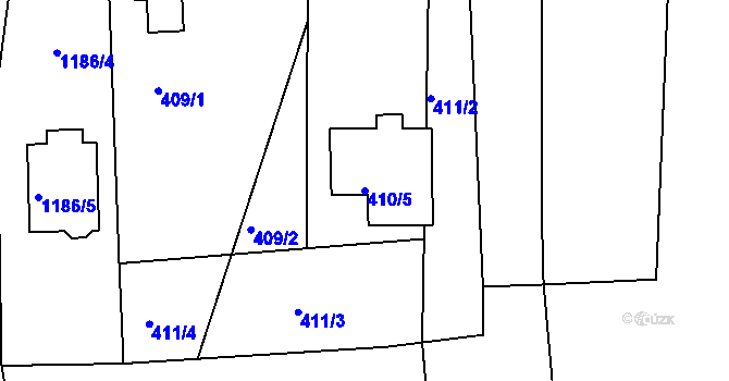 Parcela st. 410/5 v KÚ Chlum u Křemže, Katastrální mapa
