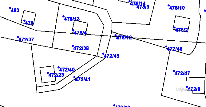 Parcela st. 472/45 v KÚ Chlum u Křemže, Katastrální mapa