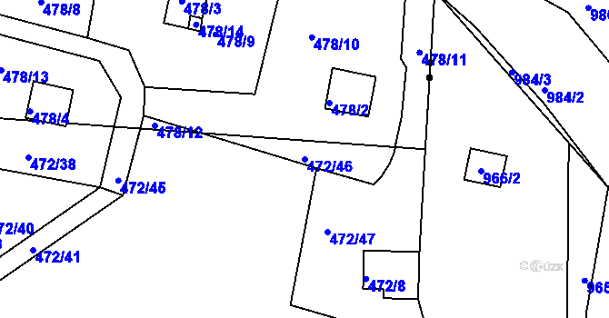 Parcela st. 472/46 v KÚ Chlum u Křemže, Katastrální mapa