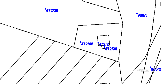 Parcela st. 472/48 v KÚ Chlum u Křemže, Katastrální mapa