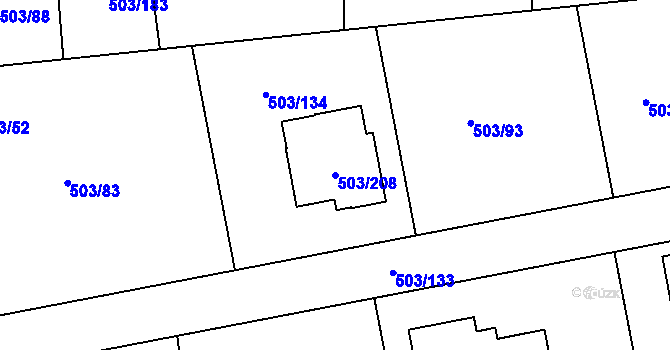 Parcela st. 503/208 v KÚ Chlum u Křemže, Katastrální mapa