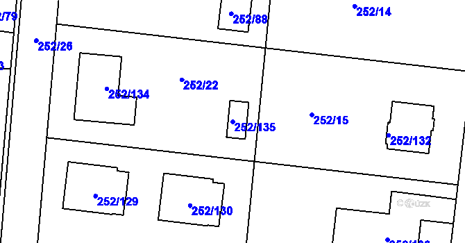 Parcela st. 252/135 v KÚ Chlum u Křemže, Katastrální mapa