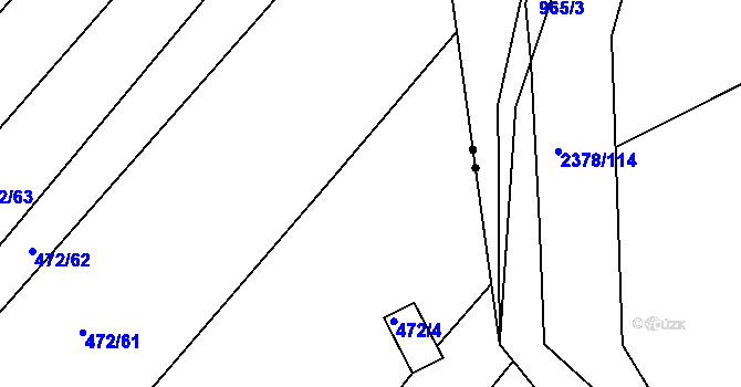 Parcela st. 472/49 v KÚ Chlum u Křemže, Katastrální mapa