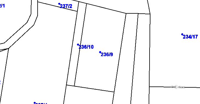 Parcela st. 236/9 v KÚ Chlum u Křemže, Katastrální mapa