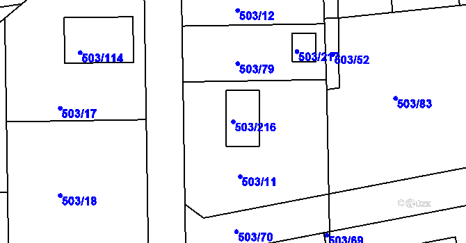 Parcela st. 503/216 v KÚ Chlum u Křemže, Katastrální mapa