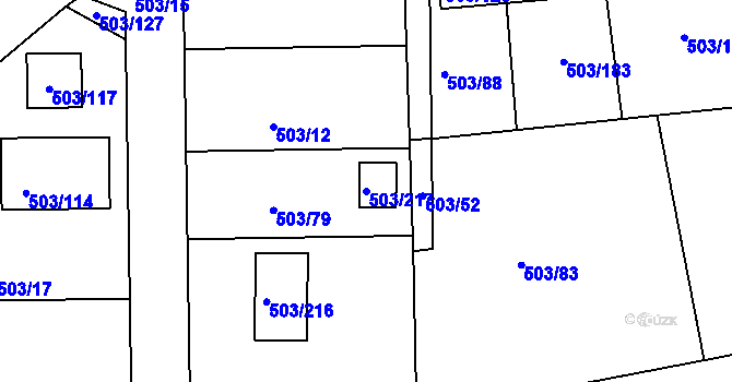 Parcela st. 503/217 v KÚ Chlum u Křemže, Katastrální mapa