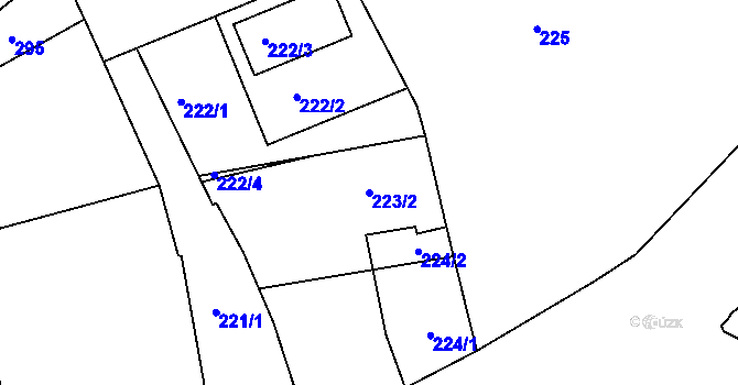 Parcela st. 223/2 v KÚ Chlum u Křemže, Katastrální mapa