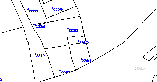 Parcela st. 224/2 v KÚ Chlum u Křemže, Katastrální mapa