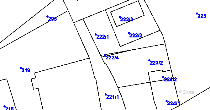 Parcela st. 222/4 v KÚ Chlum u Křemže, Katastrální mapa
