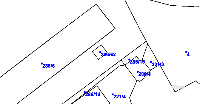 Parcela st. 286/62 v KÚ Chlum u Křemže, Katastrální mapa