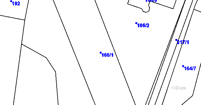 Parcela st. 166/1 v KÚ Chlum u Křemže, Katastrální mapa