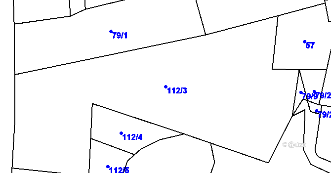 Parcela st. 112/3 v KÚ Chlum u Blatné, Katastrální mapa