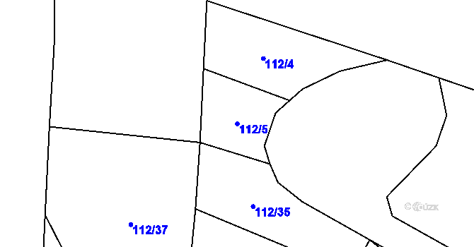 Parcela st. 112/5 v KÚ Chlum u Blatné, Katastrální mapa