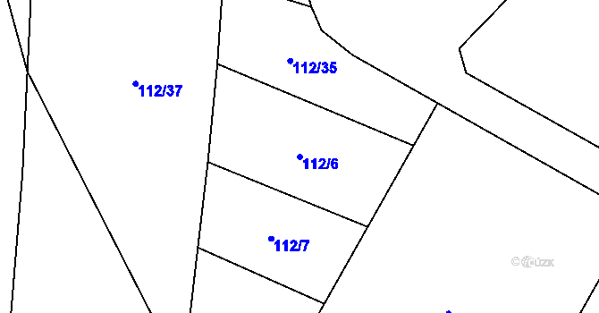 Parcela st. 112/6 v KÚ Chlum u Blatné, Katastrální mapa