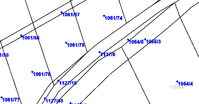 Parcela st. 1127/8 v KÚ Chlum u Blatné, Katastrální mapa