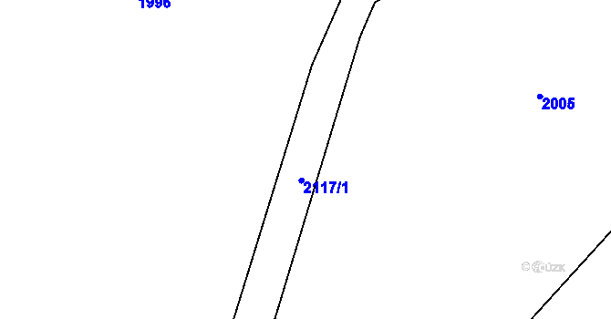 Parcela st. 2117 v KÚ Chlum u Blatné, Katastrální mapa