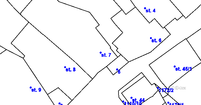 Parcela st. 7 v KÚ Chlum u Blovic, Katastrální mapa
