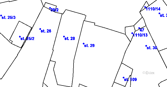 Parcela st. 29 v KÚ Chlum u Blovic, Katastrální mapa