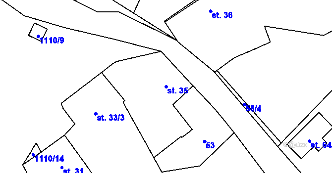 Parcela st. 35 v KÚ Chlum u Blovic, Katastrální mapa