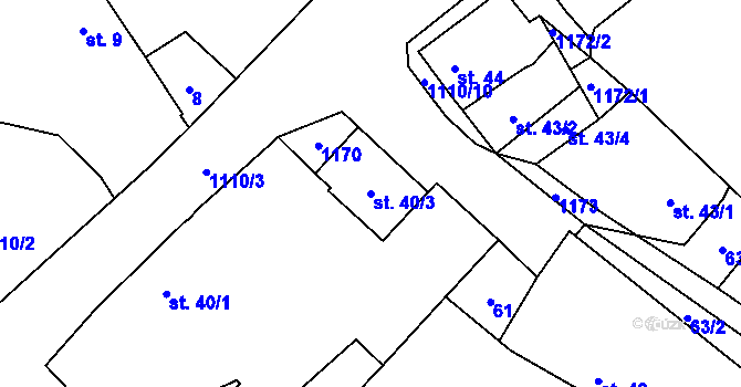 Parcela st. 40/3 v KÚ Chlum u Blovic, Katastrální mapa