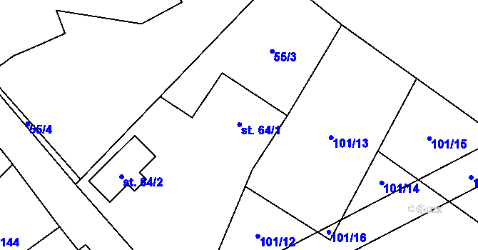 Parcela st. 64 v KÚ Chlum u Blovic, Katastrální mapa
