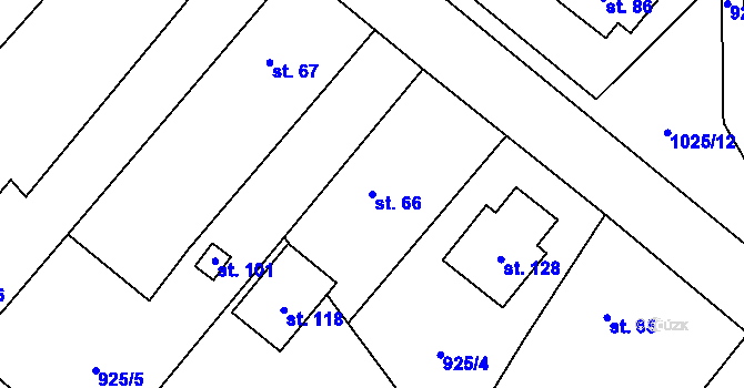 Parcela st. 66 v KÚ Chlum u Blovic, Katastrální mapa