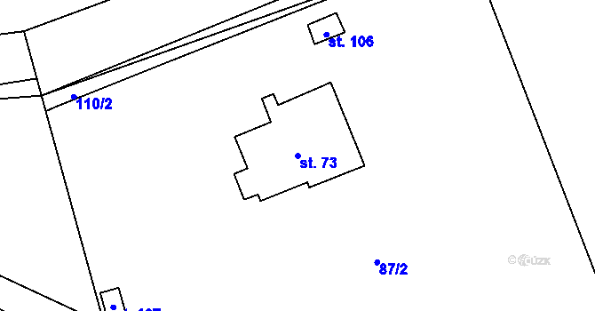 Parcela st. 73 v KÚ Chlum u Blovic, Katastrální mapa