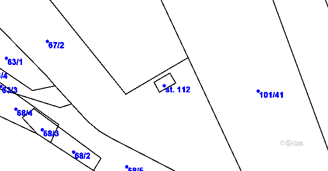 Parcela st. 112 v KÚ Chlum u Blovic, Katastrální mapa