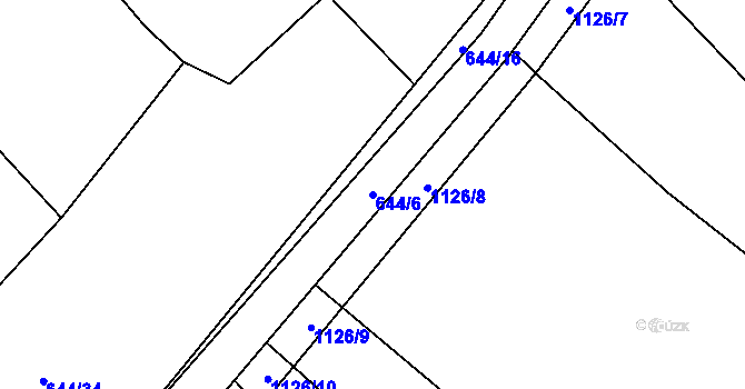 Parcela st. 644/6 v KÚ Chlum u Blovic, Katastrální mapa