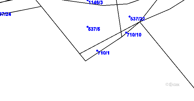 Parcela st. 710/1 v KÚ Chlum u Blovic, Katastrální mapa