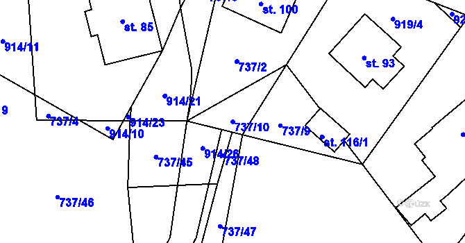 Parcela st. 737/10 v KÚ Chlum u Blovic, Katastrální mapa