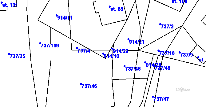 Parcela st. 914/10 v KÚ Chlum u Blovic, Katastrální mapa