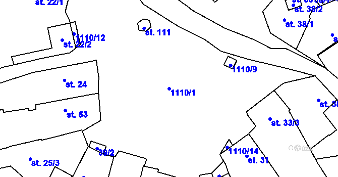Parcela st. 1110/1 v KÚ Chlum u Blovic, Katastrální mapa