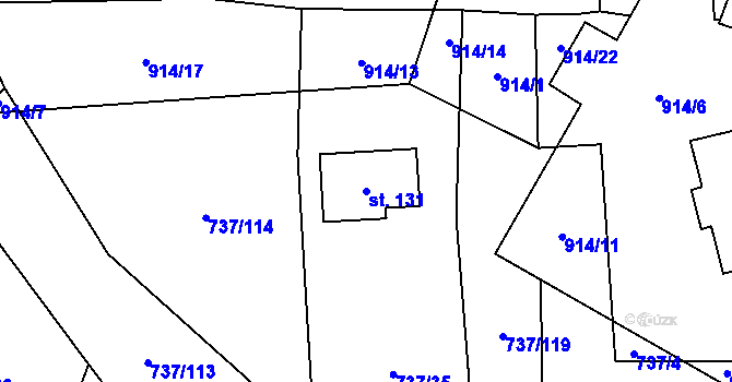 Parcela st. 131 v KÚ Chlum u Blovic, Katastrální mapa