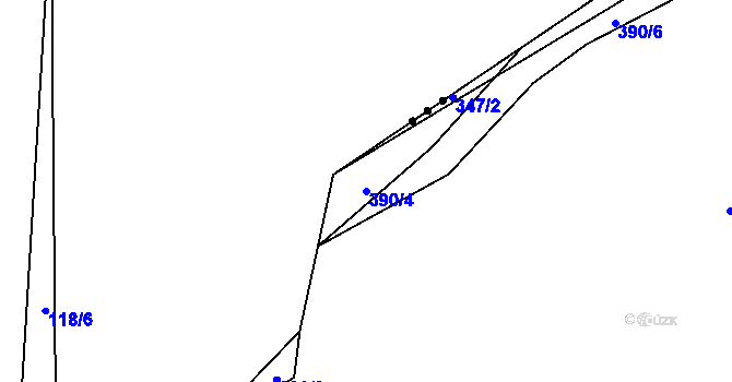 Parcela st. 390/4 v KÚ Chlum u Blovic, Katastrální mapa