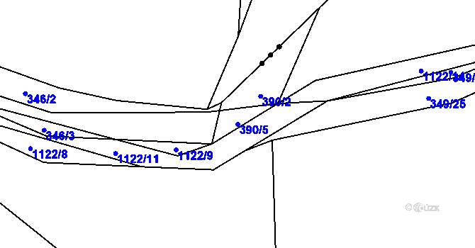Parcela st. 390/5 v KÚ Chlum u Blovic, Katastrální mapa