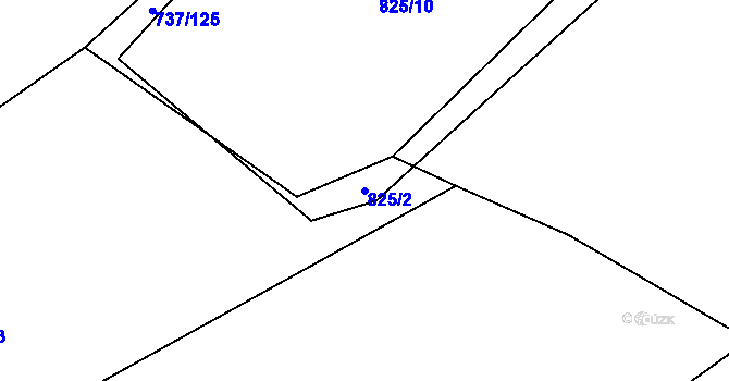 Parcela st. 825/2 v KÚ Chlum u Blovic, Katastrální mapa
