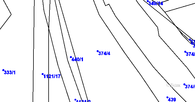Parcela st. 374/4 v KÚ Chlum u Blovic, Katastrální mapa