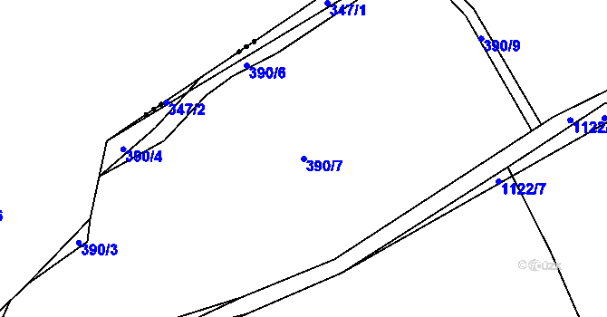 Parcela st. 390/7 v KÚ Chlum u Blovic, Katastrální mapa