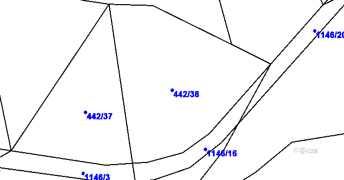 Parcela st. 442/38 v KÚ Chlum u Blovic, Katastrální mapa